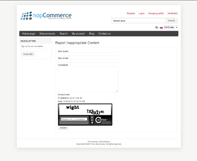 Picture of nopCommerce Inappropriate content plugin